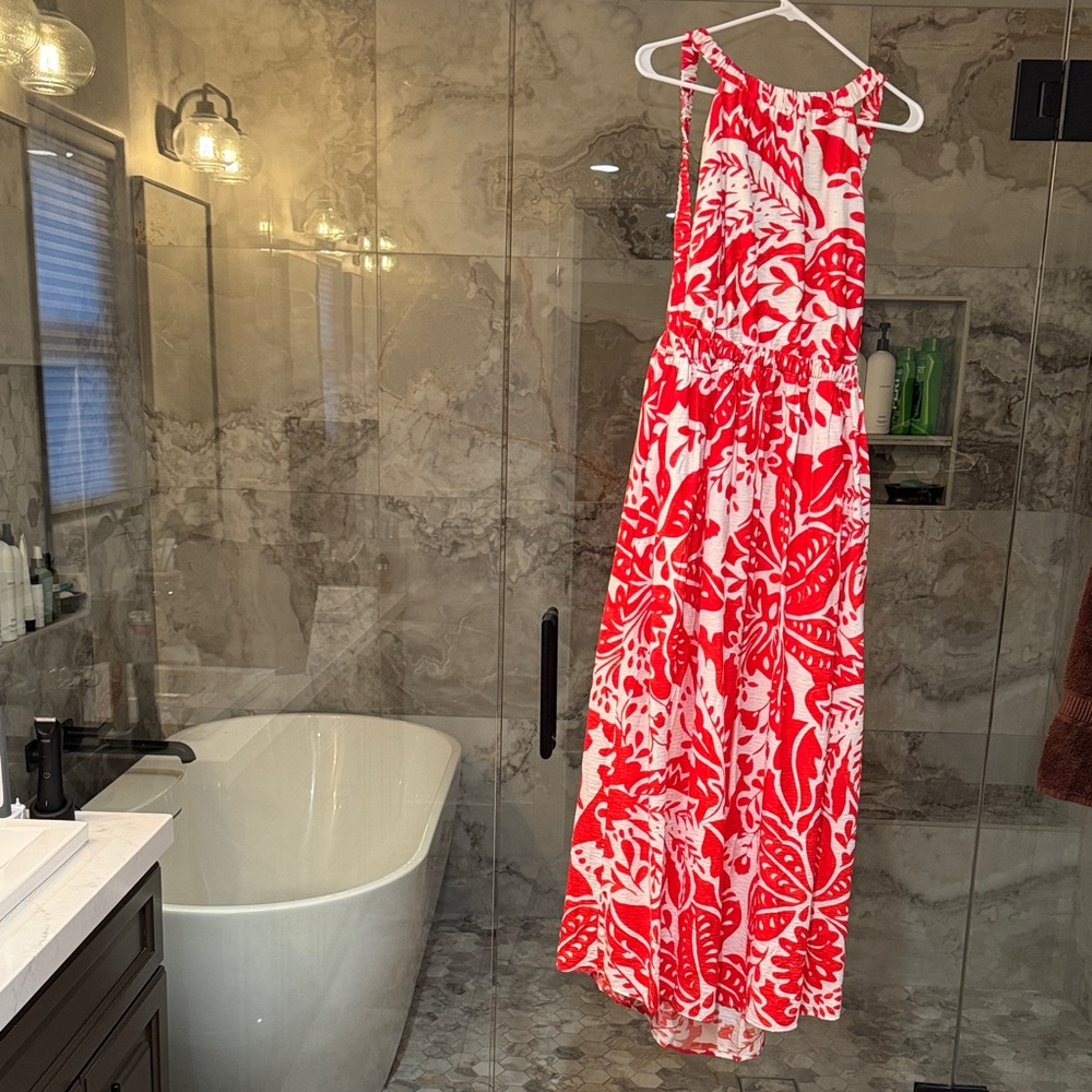 Banana Republic Red and White Floral Dress